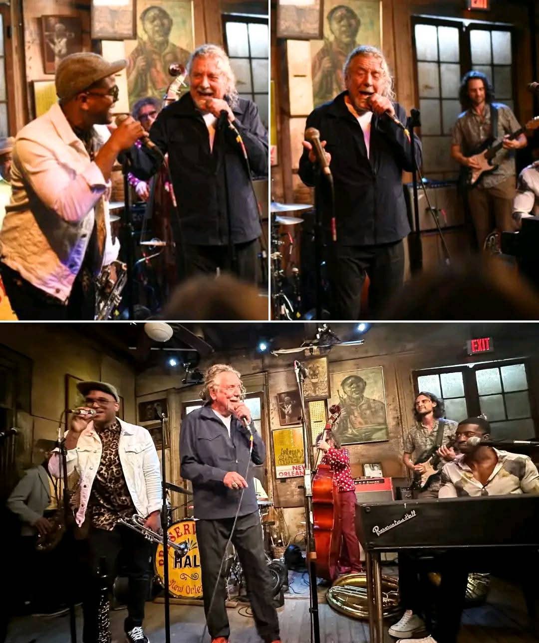 Robert Plant stuns New Orleans with a surprise late-night performance! Fresh off his show with Alison Krauss at the Jazz & Heritage Festival, the Led Zeppelin icon took the stage unannounced at Preservation Hall’s Midnight Preserves benefit concert. Fans were left speechless as he delivered a sultry rendition of ‘Rich Woman’ before reinventing ‘Black Dog’ with a jaw-dropping jazz twist. An unexpected, electrifying moment that proved Plant’s magic knows no bounds! Watch the unforgettable performance👇
