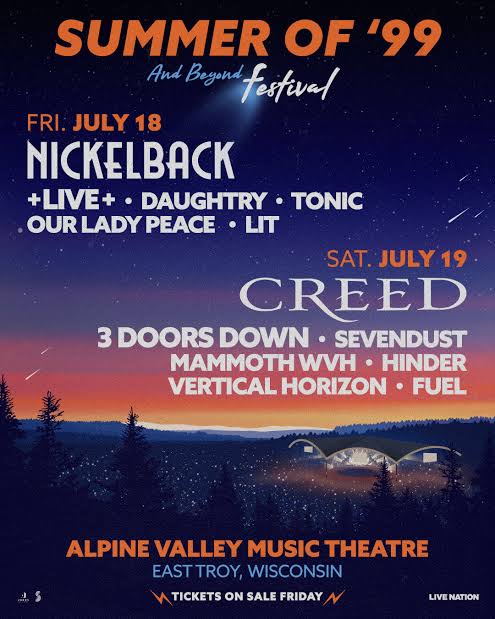 JUST ANNOUNCED: Creed Summer of ‘99 Tour is coming to John frusciante on Saturday, July 26th with special guests 3 Doors Down and……